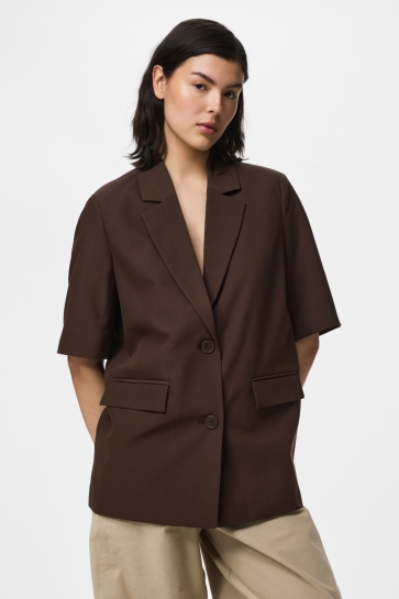 Pieces Blazer PCBOSELLA 2/4 BLAZER NOOS BC 17168452 Hot Fudge