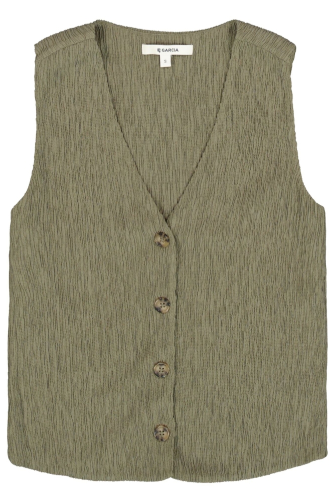 Garcia groene dames gilet | Vooraanzicht
