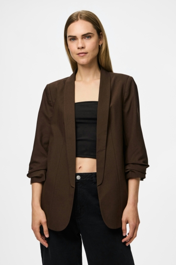 Pieces Blazer PCBOSELLA 3/4 BLAZER NOOS BC 17090996 HOT FUDGE