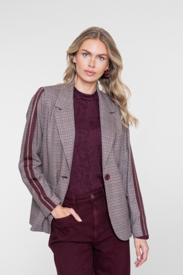 Geisha Blazer BLAZER MET BIES 65575 32 BURGUNDY/GREEN