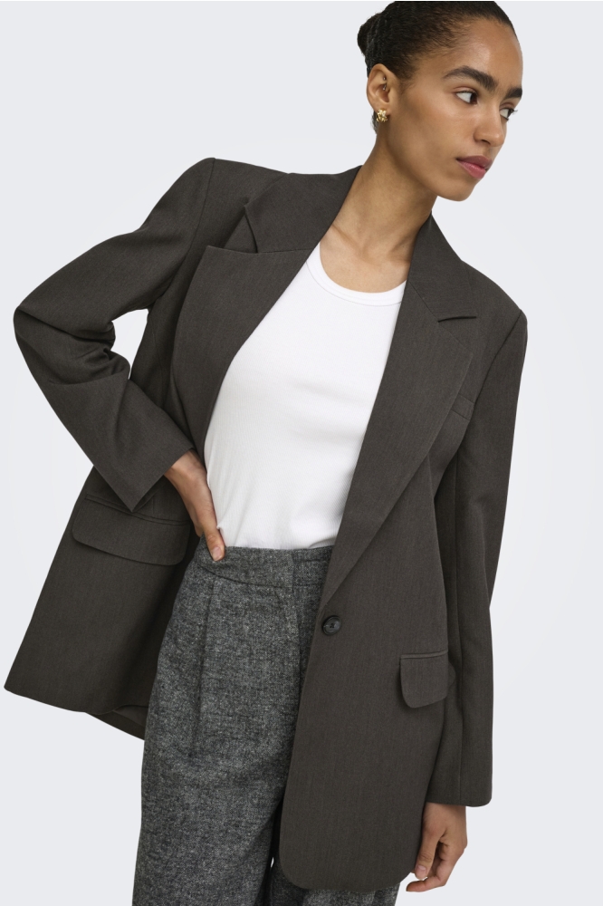 Only bruine dames blazer | Model vooraanzicht