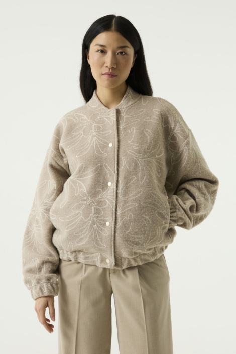 Garcia beige dames jas | Model vooraanzicht