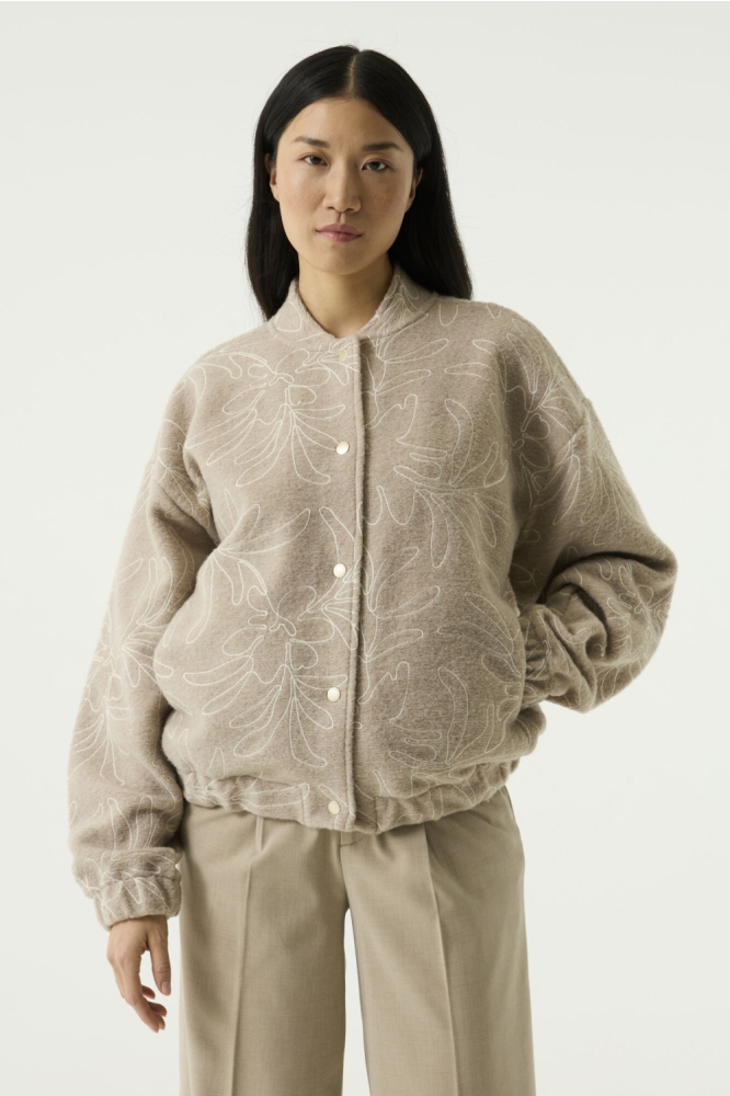 Garcia beige dames jas | Model vooraanzicht