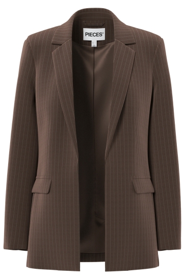 Pieces Blazer PCBOZZY LS LOOSE STRIPED BLAZER NOO 17130374 HOT FUDGE/ PINSTRIPE