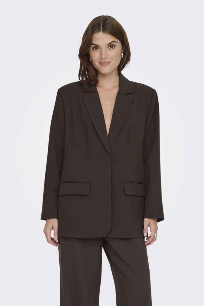 Only bruine dames blazer | Model vooraanzicht