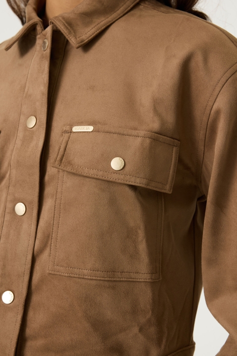 Garcia taupe dames jas | Close up