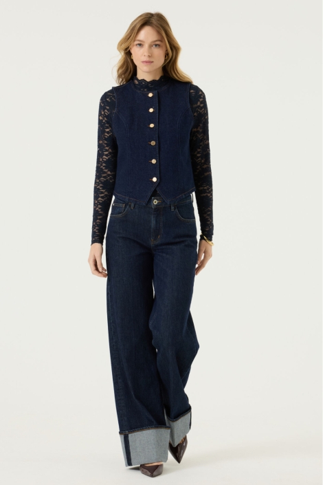 Garcia blauwe dames gilet | Model