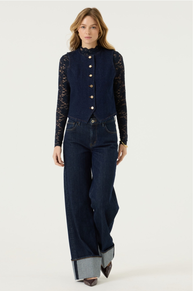 Garcia blauwe dames gilet | Model