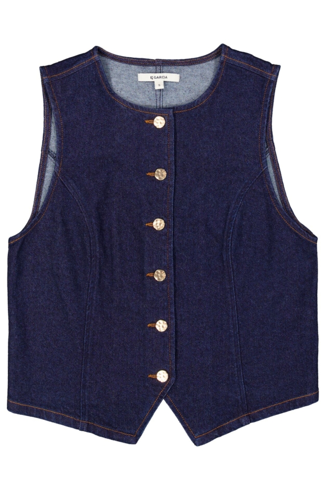 Garcia blauwe dames gilet | Vooraanzicht