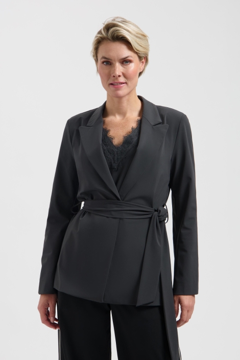 Lady Day grijze dames blazer | Model vooraanzicht