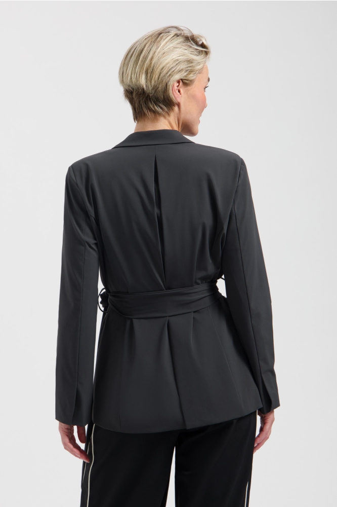 Lady Day grijze dames blazer | Model achteraanzicht