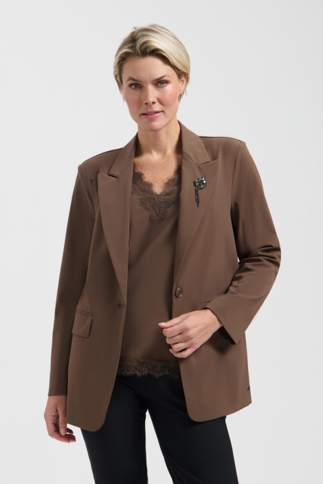 Lady Day bruine dames blazer | Model vooraanzicht