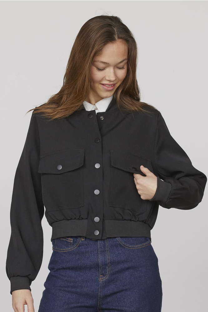 SisterS point zwarte dames jas | Model vooraanzicht