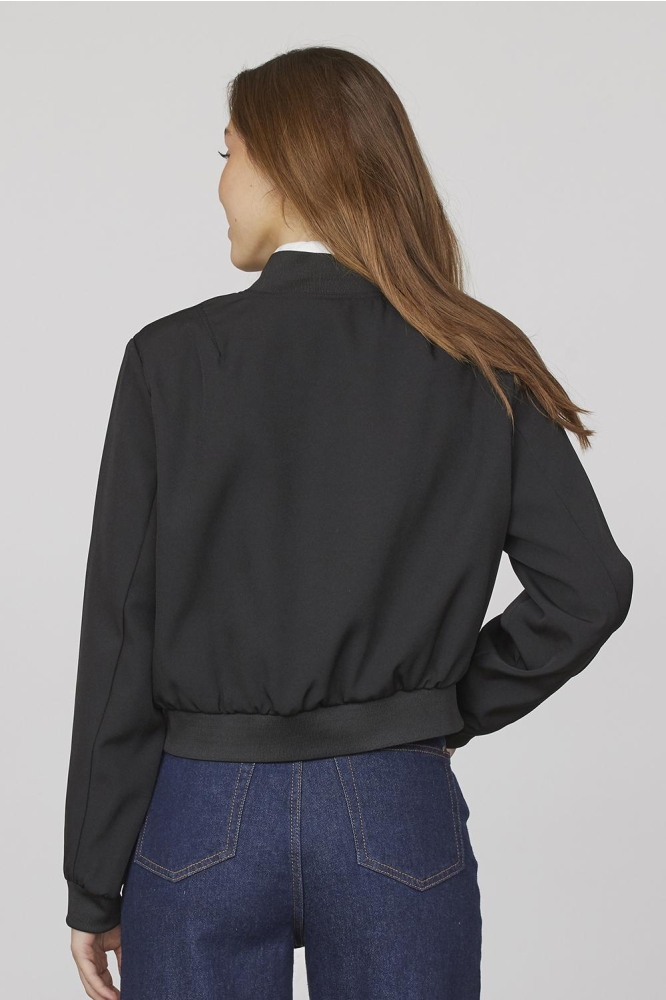 SisterS point zwarte dames jas | Model achteraanzicht