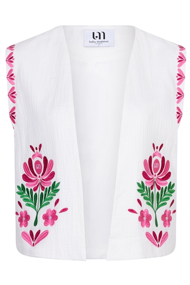 Lofty Manner witte dames gilet | Vooraanzicht