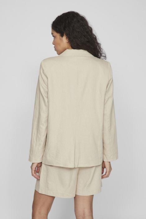 Vila beige dames blazer | Model achteraanzicht