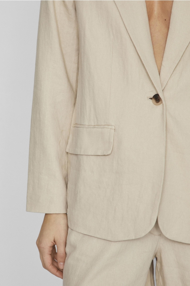 Vila beige dames blazer | Close up