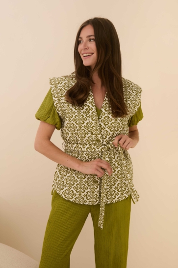 Lofty Manner Gilet GILET CHIARA QC46 472 green element print