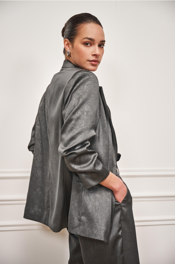 EsQualo grijze dames blazer | Sfeerbeeld, In situatie