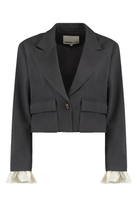 Harper & Yve grijze dames blazer | Vooraanzicht