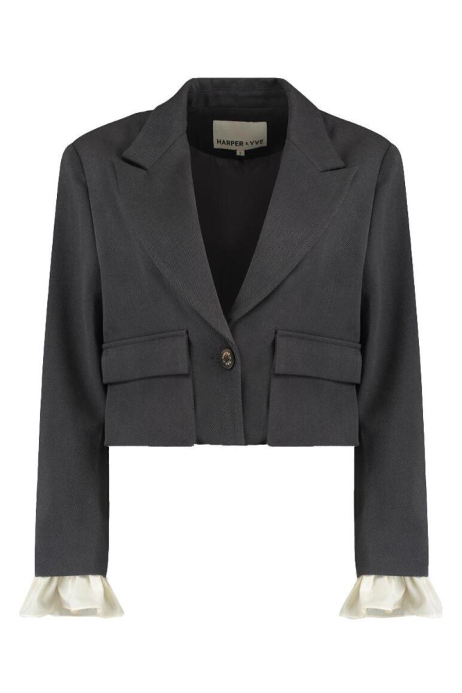Harper & Yve grijze dames blazer | Vooraanzicht
