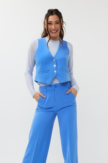 EsQualo GILET SHORT CITY SP25 10002 600 Blue