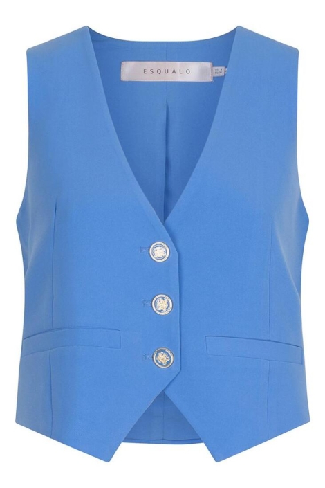 EsQualo blauwe dames gilet | Vooraanzicht