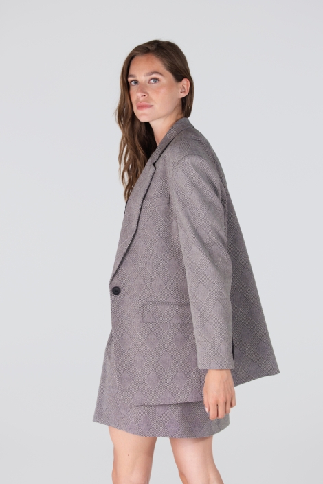 Juffrouw Jansen zwarte dames blazer | Model zijaanzicht
