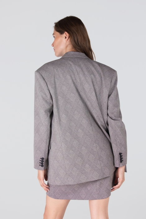 Juffrouw Jansen zwarte dames blazer | Model achteraanzicht