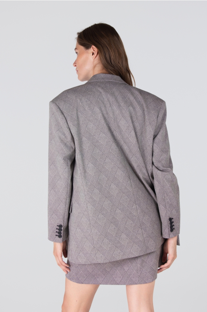 Juffrouw Jansen zwarte dames blazer | Model achteraanzicht