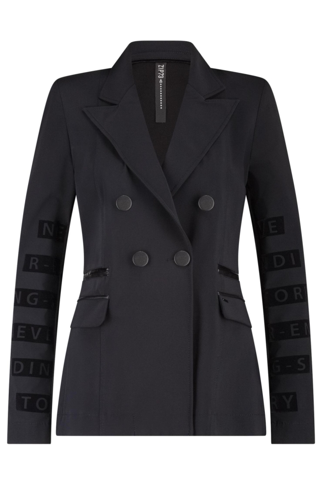 Zip73 zwarte dames blazer | Vooraanzicht