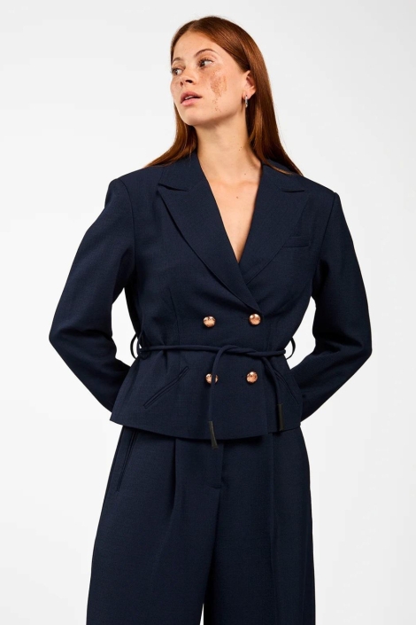 Aaiko blauwe dames blazer | Model vooraanzicht