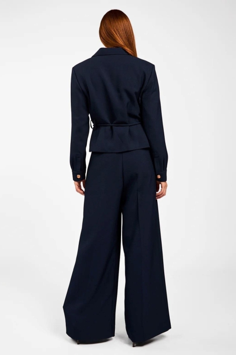 Aaiko blauwe dames blazer | Model achteraanzicht