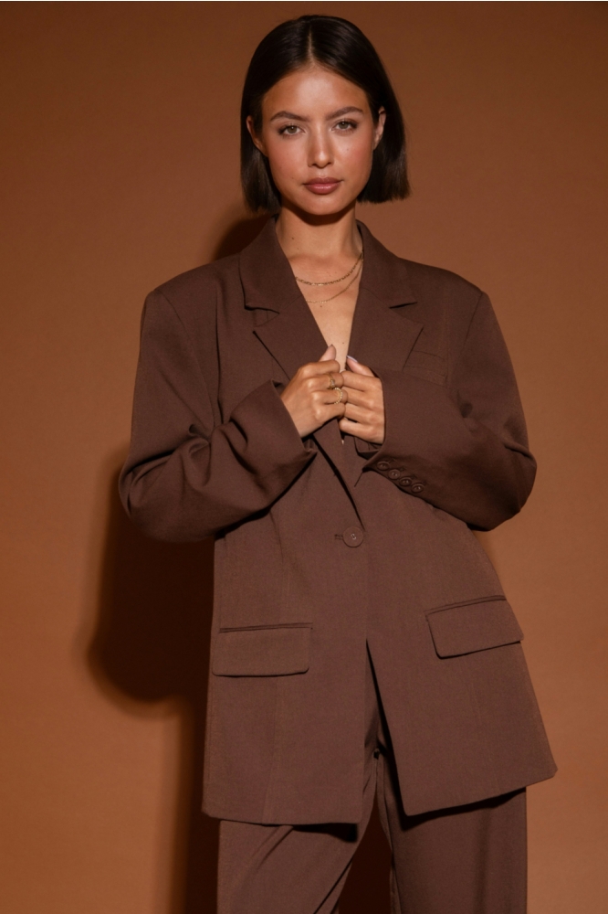 Studio Amaya bruine dames blazer | Sfeerbeeld, In situatie