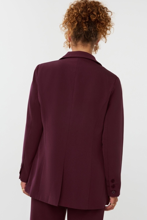 Ydence bordeaux dames blazer | Model achteraanzicht