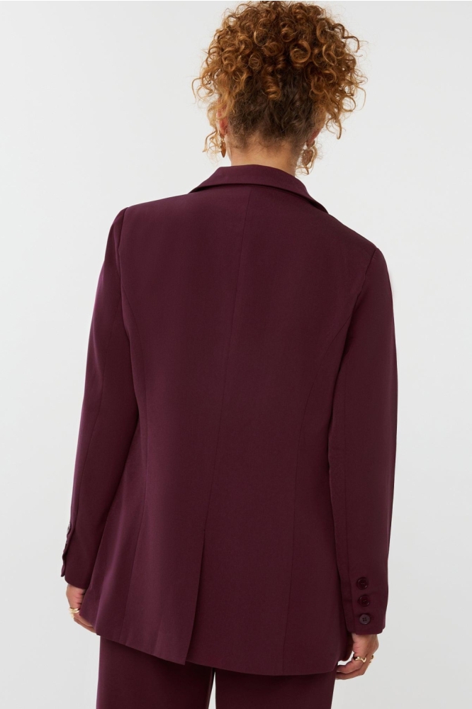 Ydence bordeaux dames blazer | Model achteraanzicht