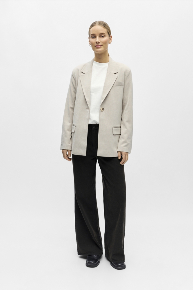 Object beige dames blazer | Model