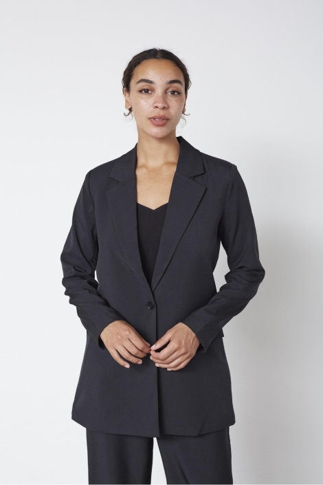 SisterS point zwarte dames blazer | Model vooraanzicht