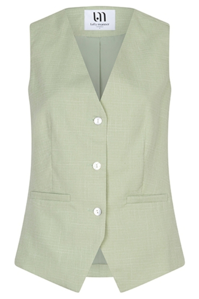 Lofty Manner groene dames gilet | Vooraanzicht