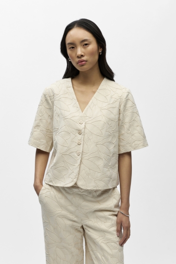 Object Blazer OBJMATHILDA LISA 2/4 LO BLAZER 144 23048697 White Sand