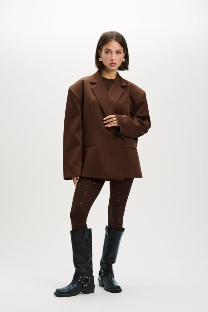 Refined Department bruine dames blazer | Model vooraanzicht