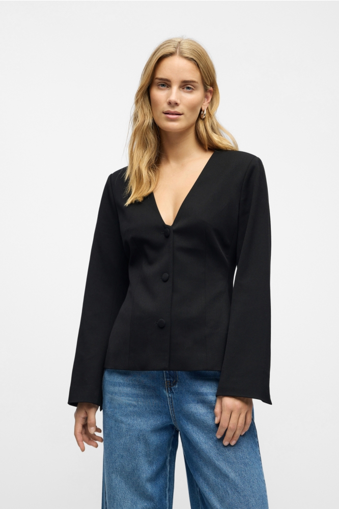 Object zwarte dames blazer | Model