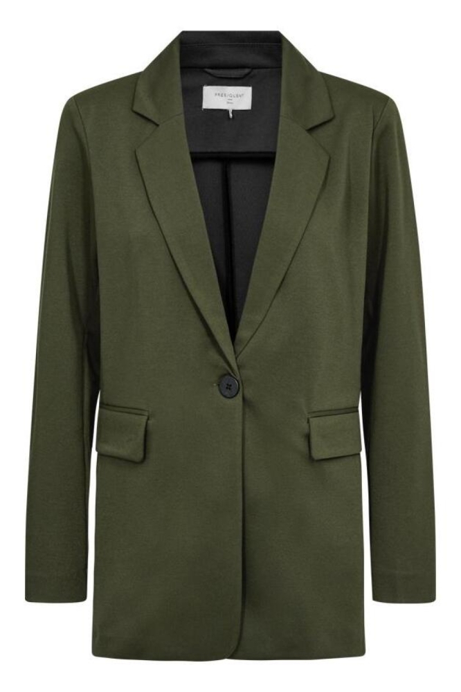 Freequent groene dames blazer | Vooraanzicht