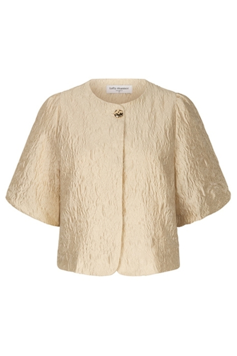 Lofty Manner beige dames blazer | Vooraanzicht