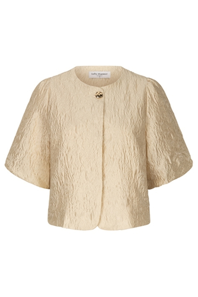 Lofty Manner beige dames blazer | Vooraanzicht
