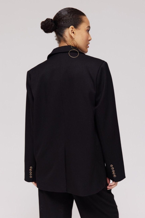 Harper & Yve zwarte dames blazer | Model achteraanzicht