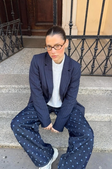 Vila Blazer VIKEMBA L/S BLAZER/1 14112055 Navy Blazer/PINSTRIPE