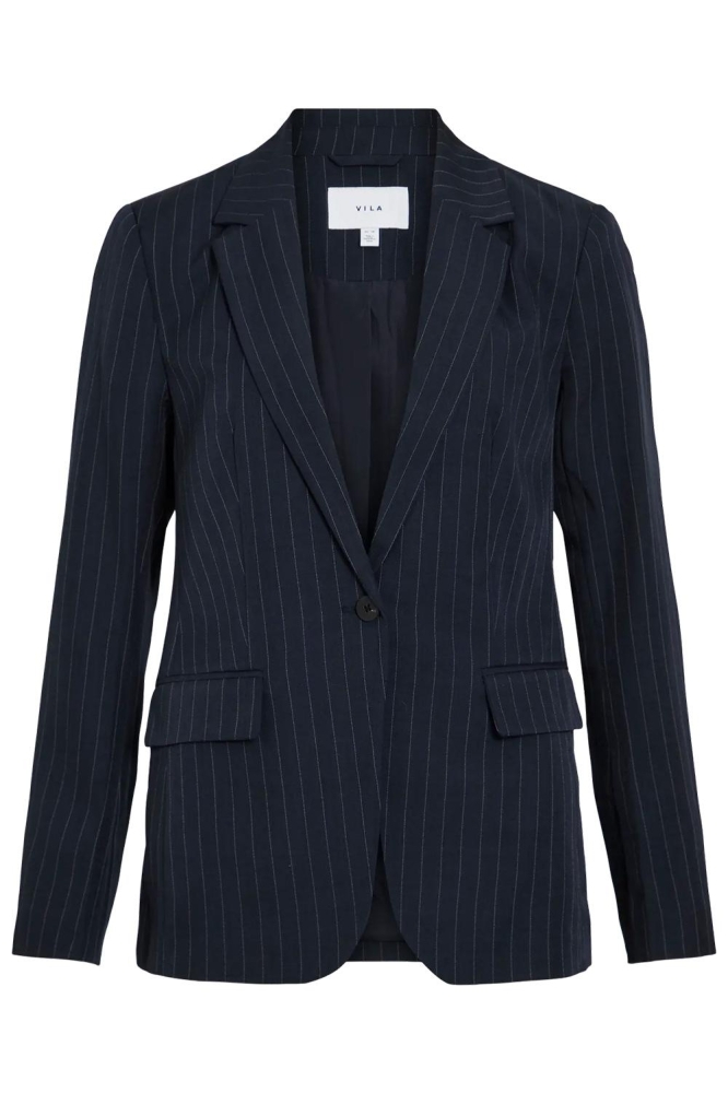 Vila blauwe dames blazer | Vooraanzicht
