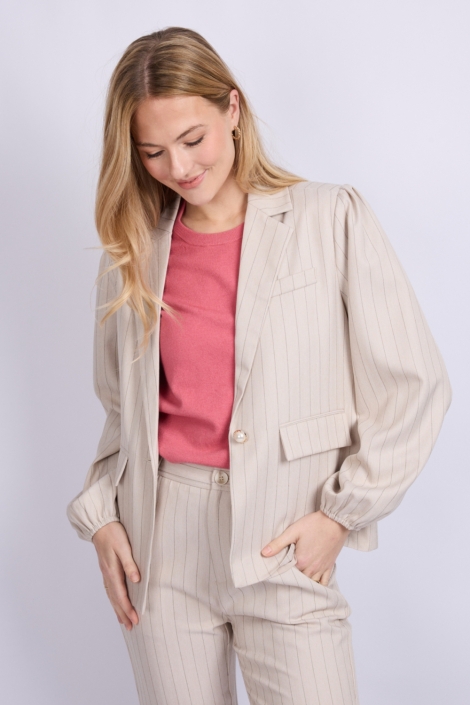 C&S The Label beige dames blazer | Model vooraanzicht