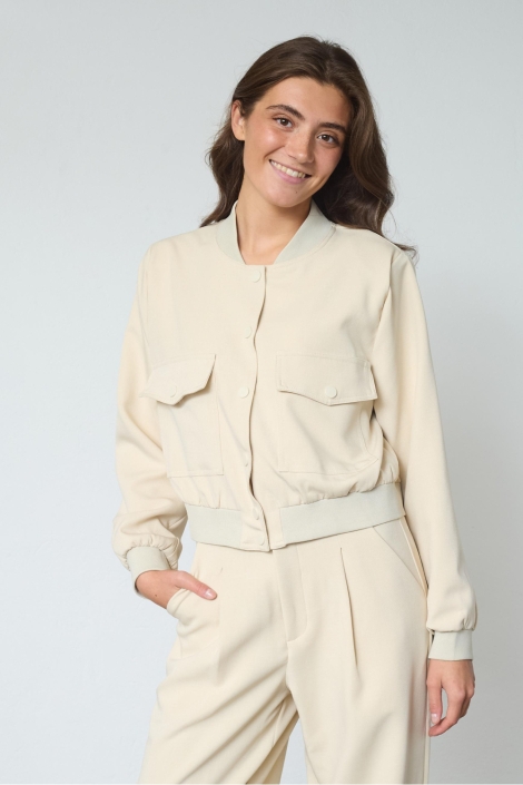 SisterS point beige dames blazer | Model vooraanzicht